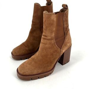 Sam Edelman Rollins Womens Suede Block Heel Chelsea Boots Frontier Brown Size 5
